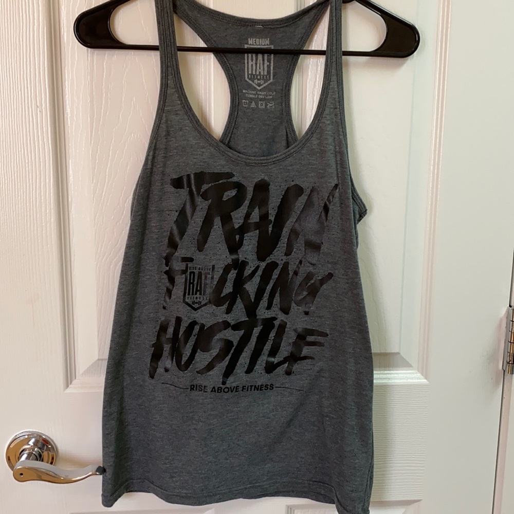 RAF Train F*cking Hostile racer back tank